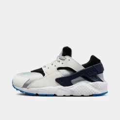 Little Kids' Nike Huarache Run Casual Shoes Summit White/Pure Platinum/Black/Deep Royal Blue - 704949 119