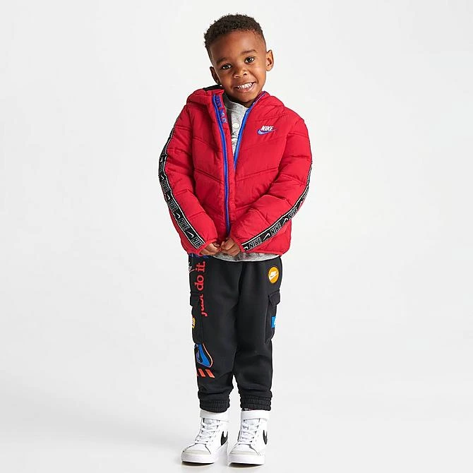 Kids' Toddler Nike Futura Taped Puffer Jacket University Red - 76J728 U10 2 Kids' Toddler Nike Futura Taped Puffer Jacket University Red - 76J728 U10 - Image 2