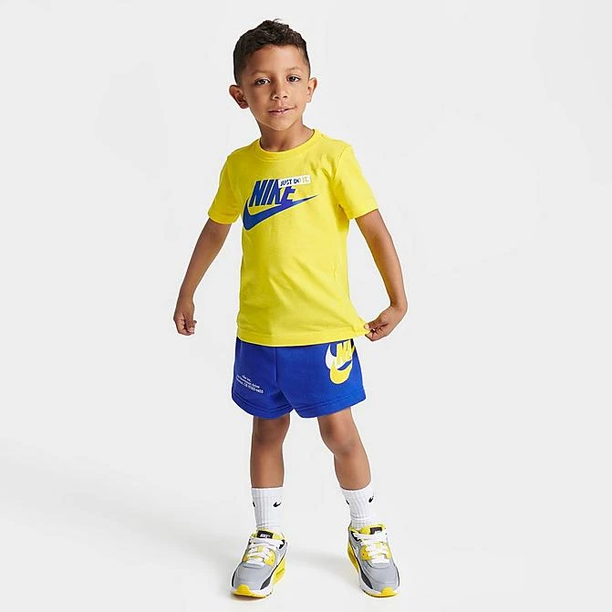 Kids' Toddler Nike HBR Icon T-Shirt And Shorts Set Yellow/Blue - 76K435 U89 1 Kids' Toddler Nike HBR Icon T-Shirt And Shorts Set Yellow/Blue - 76K435 U89