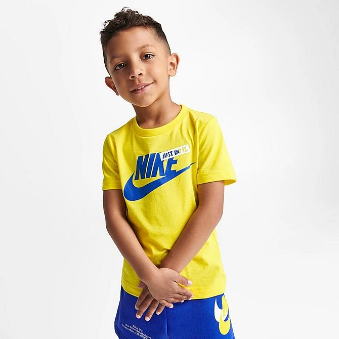 Kids' Toddler Nike HBR Icon T-Shirt And Shorts Set Yellow/Blue - 76K435 U89 3 Kids' Toddler Nike HBR Icon T-Shirt And Shorts Set Yellow/Blue - 76K435 U89 - Image 3