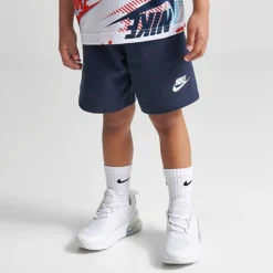 Kids' Toddler Nike Active Joy T-Shirt And Shorts Set White/Midnight Navy - 76K471 BAK -Sports Fashion 76K471 BAK M4