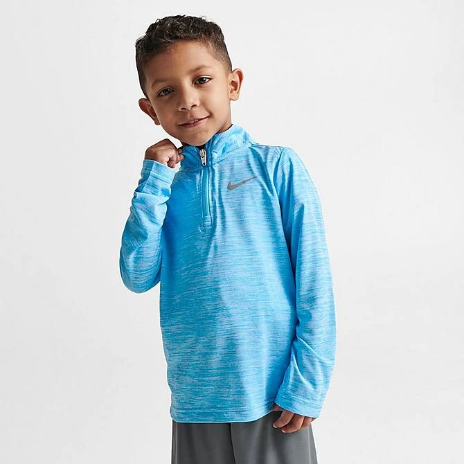 Kids' Toddler Nike Dri-FIT Quarter-Zip Top And Shorts Set Blue/Dark Grey - 76K753 M19 3 Kids' Toddler Nike Dri-FIT Quarter-Zip Top And Shorts Set Blue/Dark Grey - 76K753 M19 - Image 3