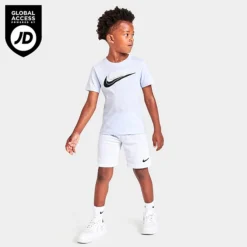 Boys' Little Kids' Nike Sportswear Futura T-Shirt And Shorts Set Off White/Grey - 86J416 X58