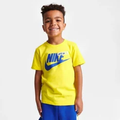 Little Kids' Nike HBR Icon T-Shirt And Shorts Set Yellow/Blue - 86K435 U89 -Sports Fashion 86K435 U89 M3