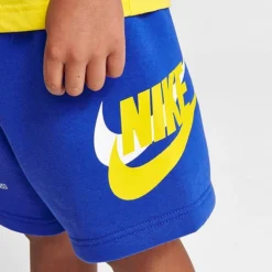 Little Kids' Nike HBR Icon T-Shirt And Shorts Set Yellow/Blue - 86K435 U89 -Sports Fashion 86K435 U89 M6