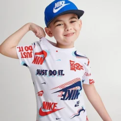 Little Kids' Nike Active Joy T-Shirt And Shorts Set White/Midnight Navy - 86K471 BAK 10 Little Kids' Nike Active Joy T-Shirt And Shorts Set White/Midnight Navy - 86K471 BAK -Sports Fashion 86K471 BAK M5