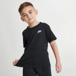 Little Kids' Nike Club LBR T-Shirt And Shorts Set Black - 86K746 023 -Sports Fashion 86K746 023 M3