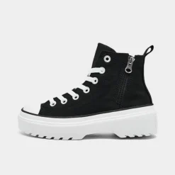 Girls' Little Kids' Converse Chuck Taylor All Star High Top Lugged Casual Shoes Black/Black/White - A03846CÂ 001