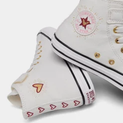 Girls' Little Kids' Converse Chuck Taylor High Top Casual Shoes Vintage White/Back Alley Brick/Gold - A04951F 103 -Sports Fashion A04951F 103 P3