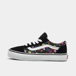 Little Kids' Vans Old Skool Floral Casual Shoes Black/Multi - A7Q5FBZW 001