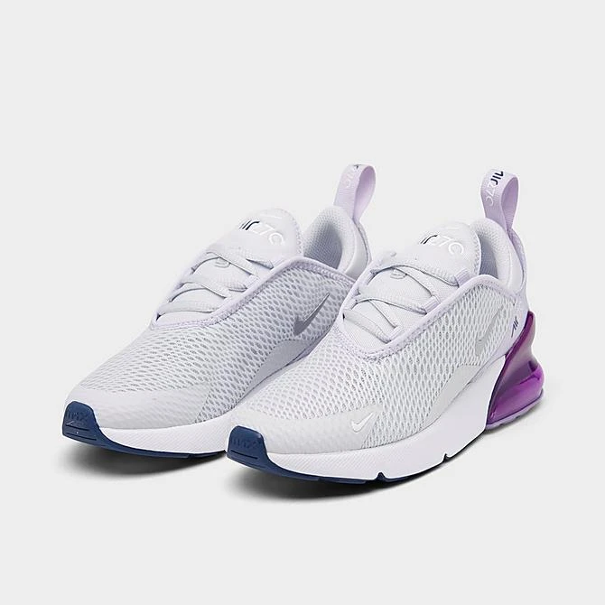 Girls' Little Kids' Nike Air Max 270 Casual Shoes Pure Platinum/Violet Frost/Midnight Navy/Metallic Silver - AO2372G 023 2 Girls' Little Kids' Nike Air Max 270 Casual Shoes Pure Platinum/Violet Frost/Midnight Navy/Metallic Silver - AO2372G 023 - Image 2