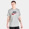 Nike Sportswear Brand Mark T-Shirt Dark Grey Heather/Black/Habanero Red - AR4993 063
