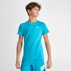 Kids' Nike Sportswear Logo T-Shirt Baltic Blue/White - AR5254 401 -Sports Fashion AR5254 401 M3