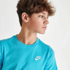 Kids' Nike Sportswear Logo T-Shirt Baltic Blue/White - AR5254 401 -Sports Fashion AR5254 401 M5