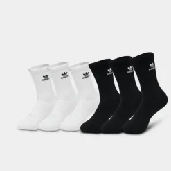 Adidas Originals Trefoil Casual Cushioned Quarter Socks (6-Pack) Black/White - BH6437B 100