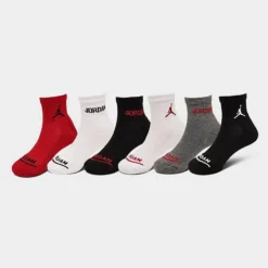 Nike Little Kids' Jordan Legend Quarter Socks (6-Pack) Multi-Color - BJ0342GÂ RK2