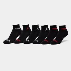 Nike Little Kids' Jordan Ankle Socks (6-Pack) Black - BJ0342 023
