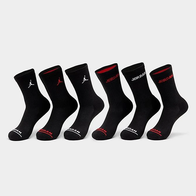 Nike Little Kids' Jordan Crew Socks (6-Pack) Black - BJ0343 023 2 Nike Little Kids' Jordan Crew Socks (6-Pack) Black - BJ0343 023 - Image 2