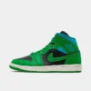 Nike Women's Air Jordan Retro 1 Mid Casual Shoes Black/Lucky Green/Aquatone/Sail - BQ6472 033