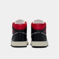 Nike Women's Air Jordan Retro 1 Mid Casual Shoes Black/Gym Red/Sail - BQ6472 061 -Sports Fashion BQ6472 061 P4