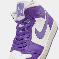 Nike Women's Air Jordan Retro 1 Mid Casual Shoes Action Grape/Sky J Light Purple/Sail - BQ6472 504 -Sports Fashion BQ6472 504 P3