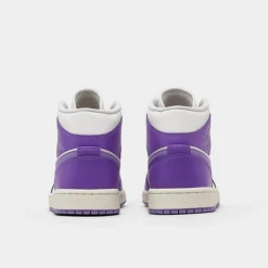 Nike Women's Air Jordan Retro 1 Mid Casual Shoes Action Grape/Sky J Light Purple/Sail - BQ6472 504 -Sports Fashion BQ6472 504 P4