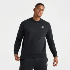 Nike Sportswear Club Fleece Crewneck Sweatshirt Black/White - BV2662 010 -Sports Fashion BV2662 010 M3