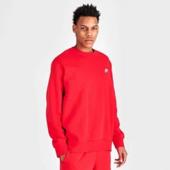 Nike Sportswear Club Fleece Crewneck Sweatshirt University Red - BV2662 657 -Sports Fashion BV2662 657 M3