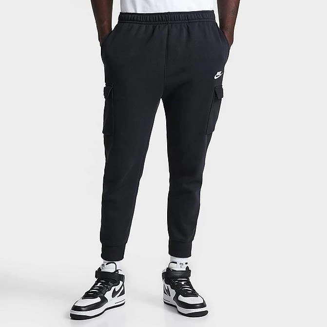 Men's Nike Sportswear Club Fleece Cargo Jogger Pants Black/Black/White - CD3129 010 1 Men's Nike Sportswear Club Fleece Cargo Jogger Pants Black/Black/White - CD3129 010