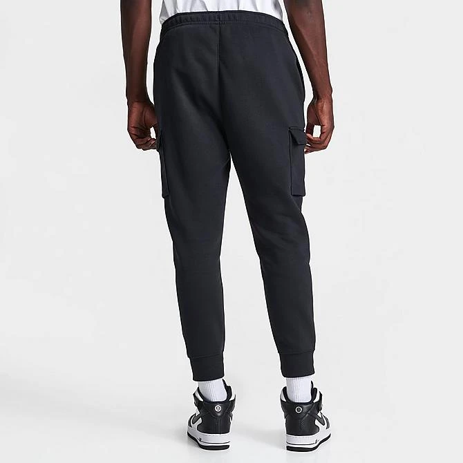 Men's Nike Sportswear Club Fleece Cargo Jogger Pants Black/Black/White - CD3129 010 4 Men's Nike Sportswear Club Fleece Cargo Jogger Pants Black/Black/White - CD3129 010 - Image 4