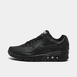 Big Kids' Nike Air Max 90 Casual Shoes Black/Black/Black/White - CD6864 001