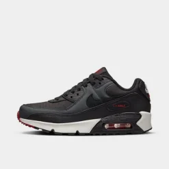 Big Kids' Nike Air Max 90 Casual Shoes Anthracite/Black/Team Red/Summit White/White - CD6864 022