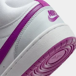 Girls' Big Kids' Nike Court Borough Mid 2 Casual Shoes Pure Platinum/Vivid Purple/White/Mint Foam - CD7782G 009 -Sports Fashion CD7782G 009 P3