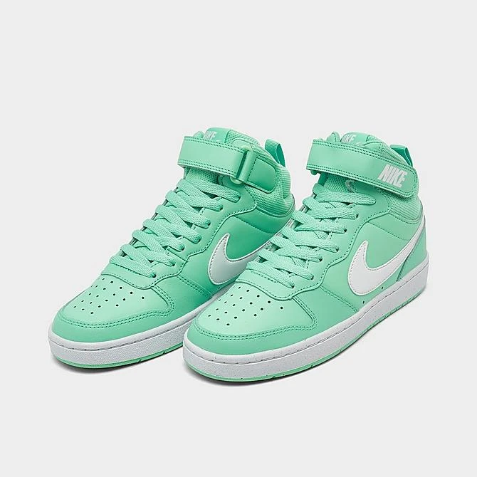 Girls' Big Kids' Nike Court Borough Mid 2 Casual Shoes Emerald Rise/White - CD7782G 300 2 Girls' Big Kids' Nike Court Borough Mid 2 Casual Shoes Emerald Rise/White - CD7782G 300 - Image 2