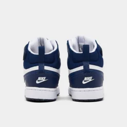 Little Kids' Nike Court Borough Mid 2 Casual Shoes White/Blue Void/Signal Blue - CD7783 107 -Sports Fashion CD7783 107 P4