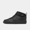 Kids' Toddler Nike Court Borough Mid 2 Casual Shoes Black/Black/Black - CD7784 001