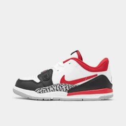Nike Boys' Little Kids' Jordan Legacy 312 Low Off-Court Shoes White/Fire Red/Black/Wolf Grey - CD9055 160