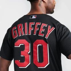 Men's Mitchell & Ness Cincinnati Reds MLB Ken Griffey Jr. 2000 Button Front Baseball Jersey Black - CRE00KGJ 010 -Sports Fashion CRE00KGJ 010 M4