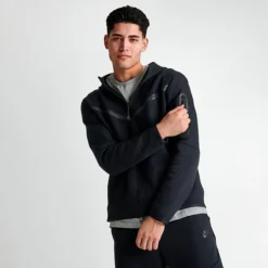 Men's Nike Sportswear Tech Fleece Taped Full-Zip Hoodie Black - CU4489 010 -Sports Fashion CU4489 010 M3