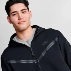 Men's Nike Sportswear Tech Fleece Taped Full-Zip Hoodie Black - CU4489 010 -Sports Fashion CU4489 010 M5