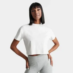 Women's Nike Solo Swoosh Essential Cropped T-Shirt Phantom/White - CV0560 030
