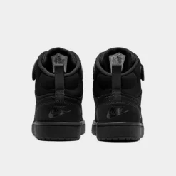 Big Kids' Nike Court Borough Mid 2 Casual Shoes Black/Black/Black - CW5867 001 -Sports Fashion CW5867 001 P4