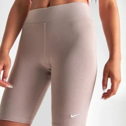 Women's Nike Sportswear Essential Mid-Rise 10 Inch Bike Shorts Diffused Taupe - CZ8526 272 -Sports Fashion CZ8526 272 M5