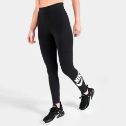 Women's Nike Sportswear Essential High-Waisted Leggings Black/White - CZ8528 010