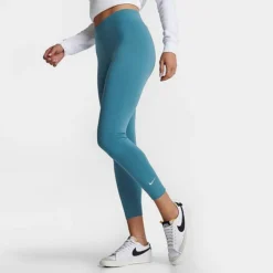 Women's Nike Sportswear Essential Mid-Rise Cropped Leggings Noise Aqua - CZ8532 440