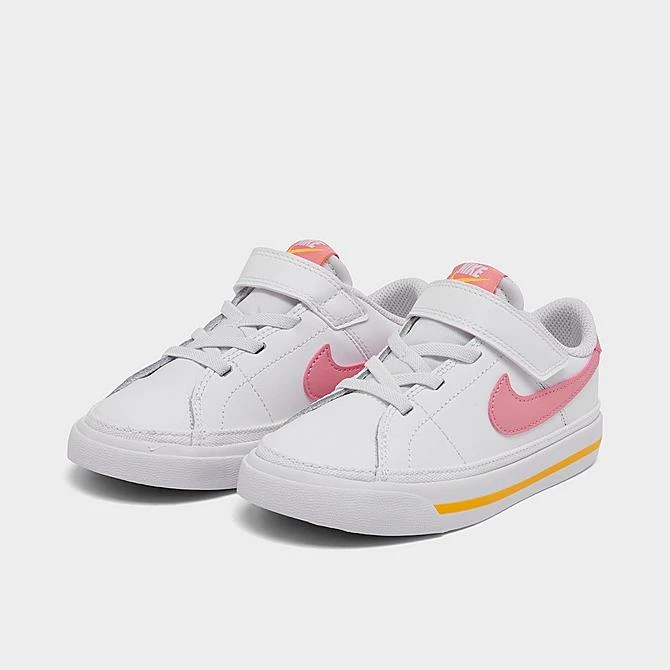 Girls' Toddler Nike Court Legacy Casual Shoes White/Coral Chalk/Laser Orange - DA5382G 118 2 Girls' Toddler Nike Court Legacy Casual Shoes White/Coral Chalk/Laser Orange - DA5382G 118 - Image 2