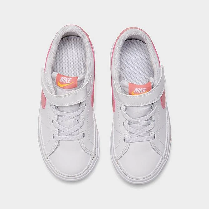 Girls' Toddler Nike Court Legacy Casual Shoes White/Coral Chalk/Laser Orange - DA5382G 118 5 Girls' Toddler Nike Court Legacy Casual Shoes White/Coral Chalk/Laser Orange - DA5382G 118 - Image 5