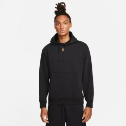 Men's NikeCourt Fleece Tennis Hoodie Black - DA5711 010