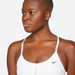 Women's Nike Dri-FIT Indy Longline Light-Impact Sports Bra White/Black - DB8765 100 -Sports Fashion DB8765 100 M4