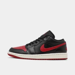 Nike Women's Air Jordan Retro 1 Low Casual Shoes Black/Gym Red/Sail - DC0774 061